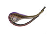 brooch: fabrics, snail's shell, glass beads