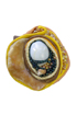 ring: fabrics, agate, shell, snail's shell, glass beads